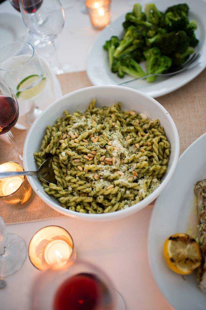 Sole East Wedding Catering/Gemelli Pesto. Photo: Cappy Hotchkiss